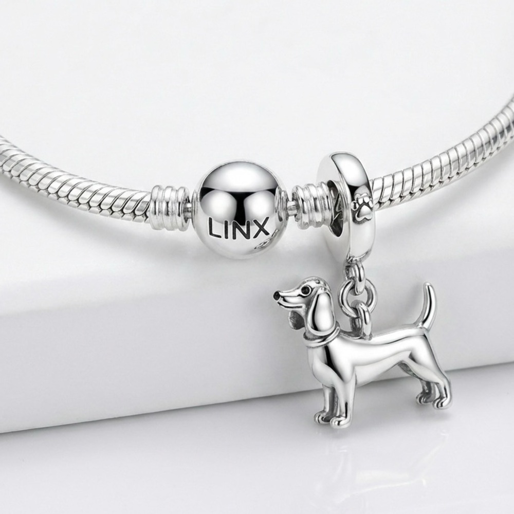 Linx Dachshund Dog Dangle Charm with New Style Opening Clasp